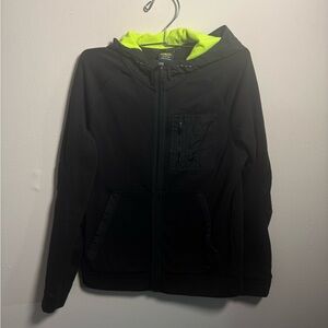 Athletic work kids XL Black Jacket with Neon Green Lining